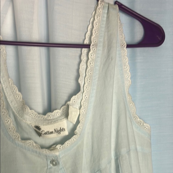 Vintage Light Blue Sleeveless Night Dress - Picture 5 of 10